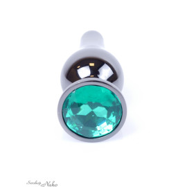 Anální kolík Jewellery Dark Silver BUTT PLUG- Green