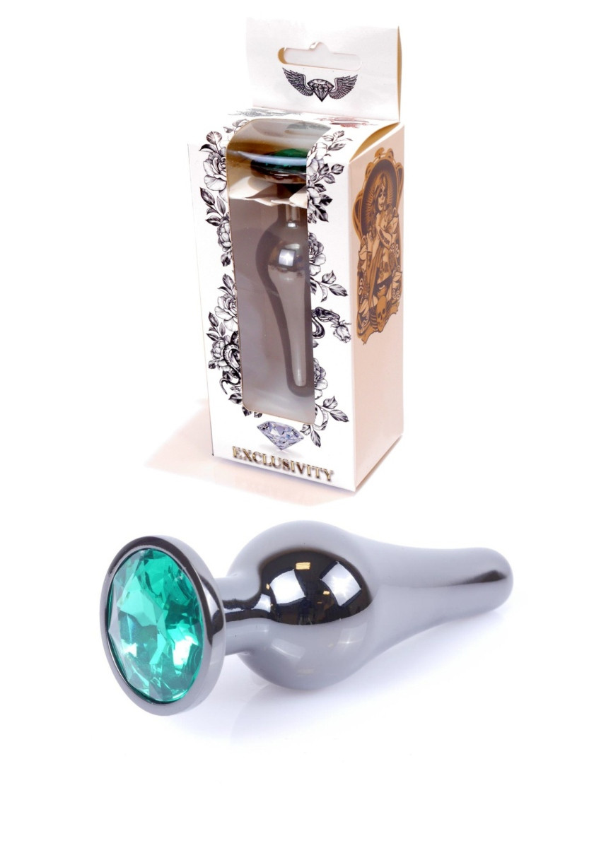 Anální kolík Jewellery Dark Silver BUTT PLUG- Green
